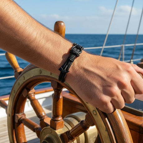 ADRIATICA Nautical Clasp & Anchor Bracelet Black