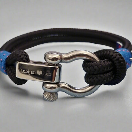 ADRIATICA Nautical Clasp & Anchor Bracelet Black Blue