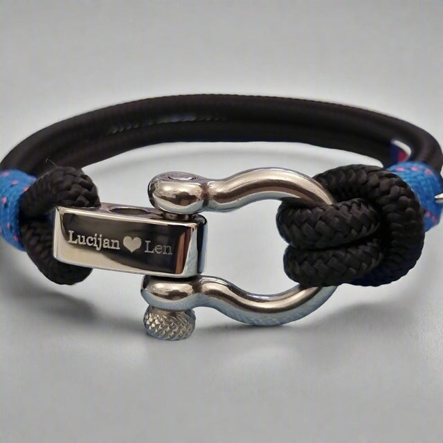 ADRIATICA Nautical Clasp & Anchor Bracelet Black Blue