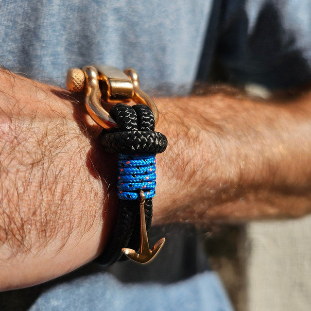 ADRIATICA Nautical Clasp & Anchor Bracelet Black Blue