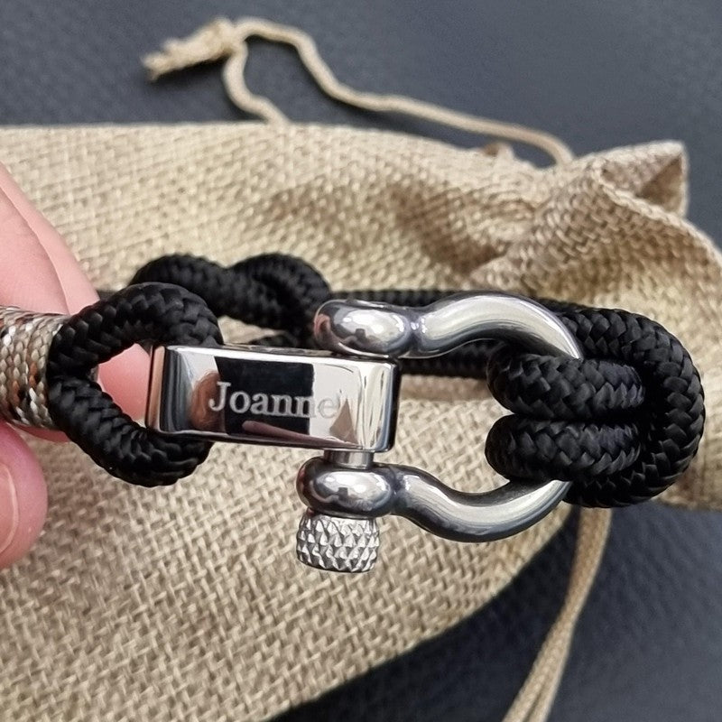 ADRIATICA Nautical Clasp & Anchor Bracelet Black Camo