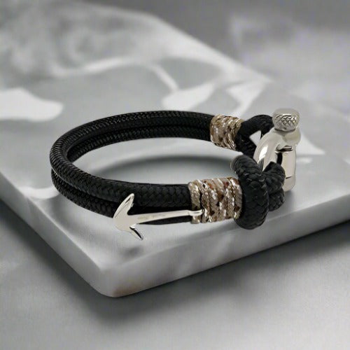 ADRIATICA Nautical Clasp & Anchor Bracelet Black Camo