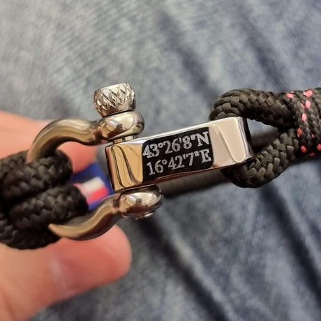 ADRIATICA Nautical Clasp & Anchor Bracelet Black Pink