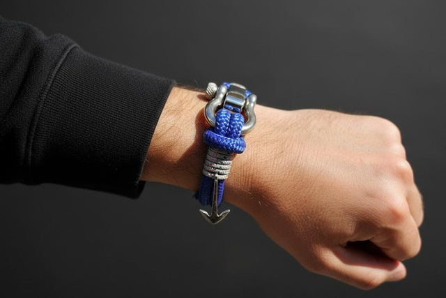 ADRIATICA Nautical Clasp & Anchor Bracelet Blue Grey
