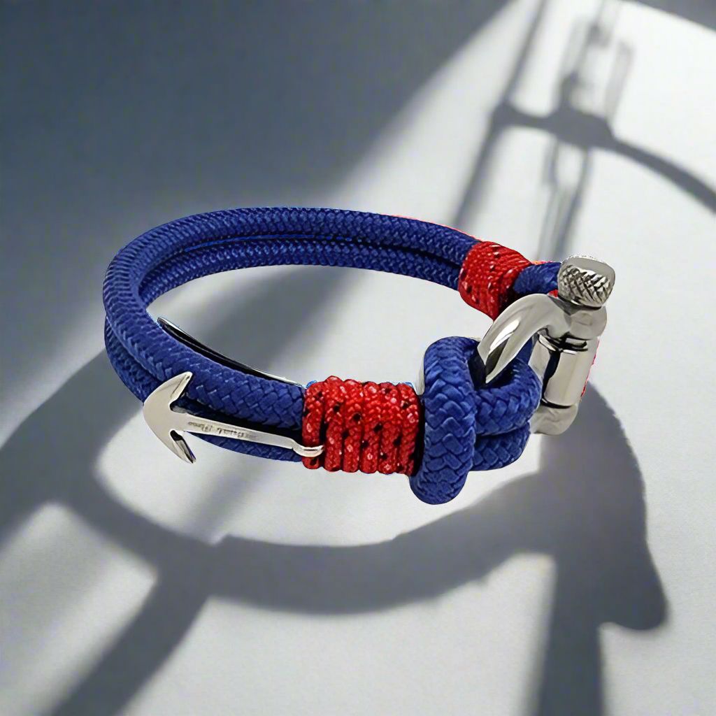 ADRIATICA Nautical Clasp & Anchor Bracelet Blue Red