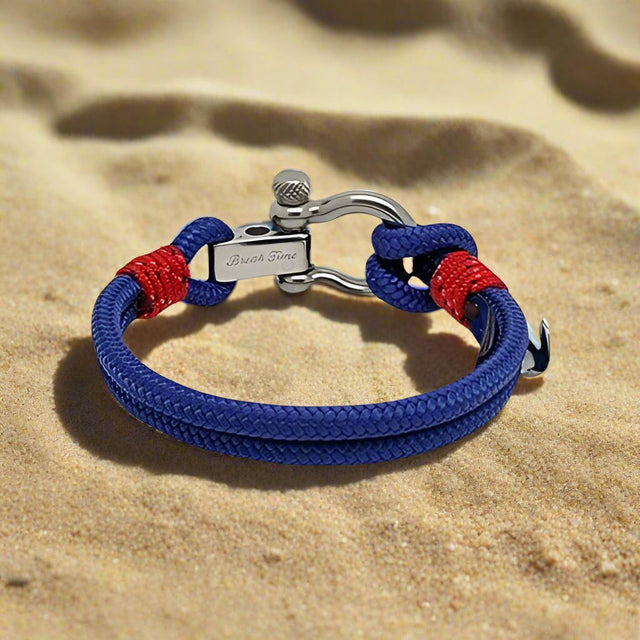 ADRIATICA Nautical Clasp & Anchor Bracelet Blue Red