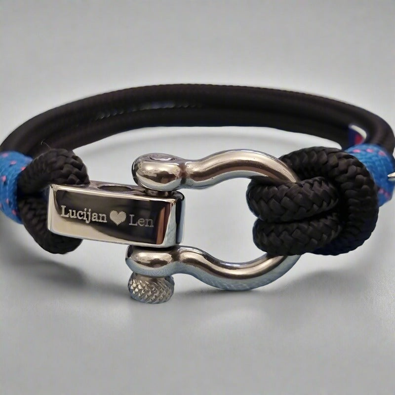 ADRIATICA Shackle & Anchor Bracelet Black Blue