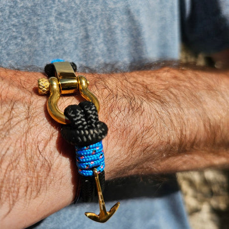 ADRIATICA Shackle & Anchor Bracelet Black Blue