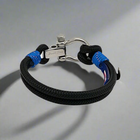 ADRIATICA Shackle & Anchor Bracelet Black Blue