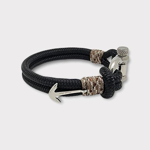 ADRIATICA Shackle & Anchor Bracelet Black Camo