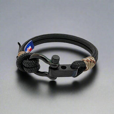 ADRIATICA Shackle & Anchor Bracelet Black Camo