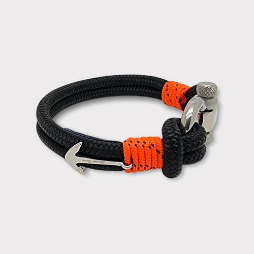 ADRIATICA Shackle & Anchor Bracelet Black Orange