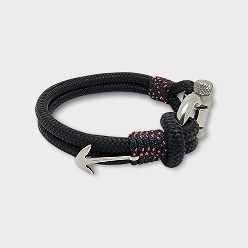 ADRIATICA Shackle & Anchor Bracelet Black Pink