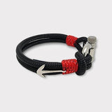 ADRIATICA Shackle & Anchor Bracelet Black Red