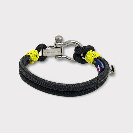 ADRIATICA Shackle & Anchor Bracelet Black Yellow