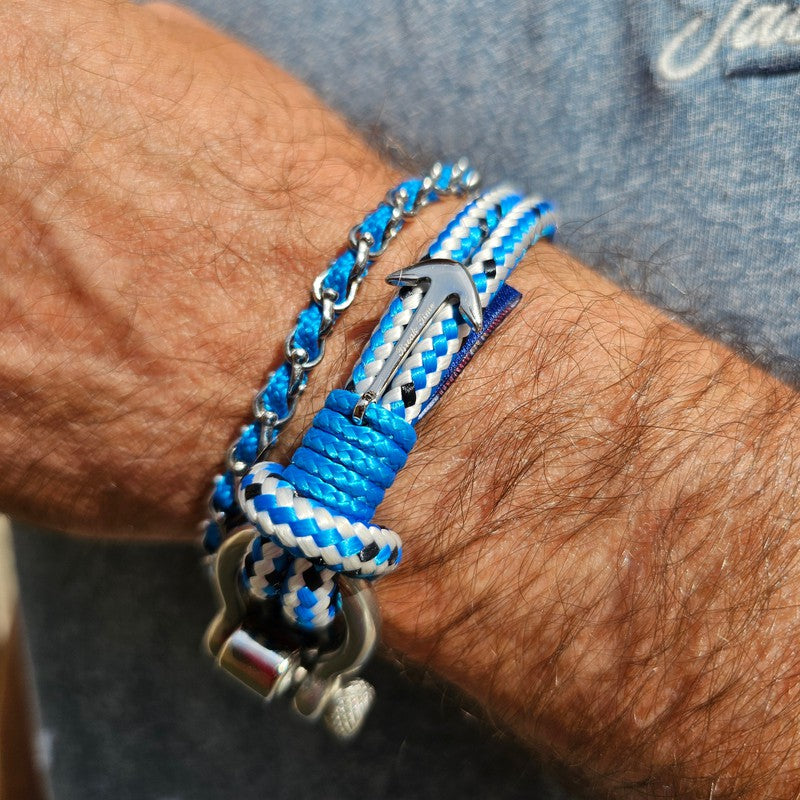 ADRIATICA Shackle & Anchor Bracelet Blue Mix