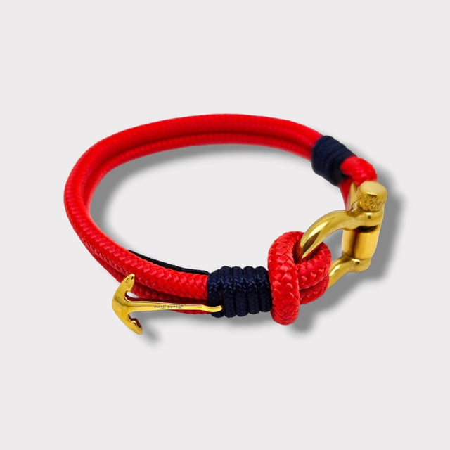 ADRIATICA Shackle & Anchor Bracelet Red Navy Blue