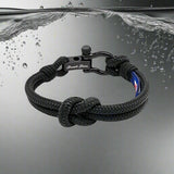 CAPTAIN 4mm Nautical Clasp Bracelet - Black