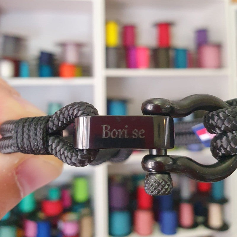 CAPTAIN 4mm Nautical Clasp Bracelet - Black