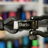 CAPTAIN 4mm Nautical Clasp Bracelet - Black