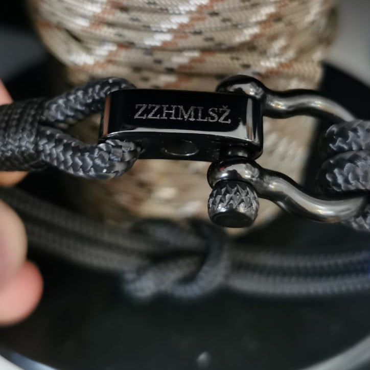 CAPTAIN 4mm Nautical Clasp Bracelet - Black