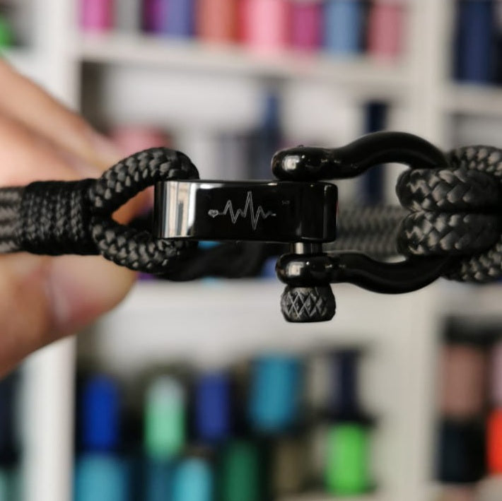 CAPTAIN 4mm Nautical Clasp Bracelet - Black