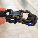 CAPTAIN 4mm Nautical Clasp Bracelet - Black