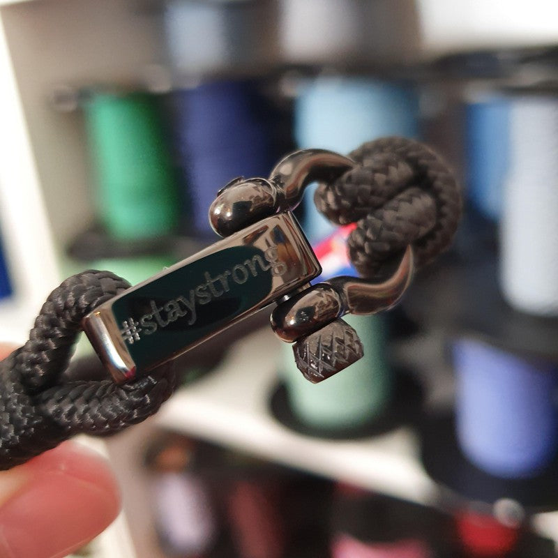 CAPTAIN 4mm Nautical Clasp Bracelet - Black