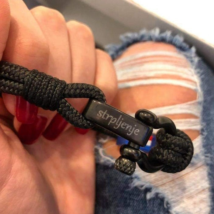 CAPTAIN 4mm Nautical Clasp Bracelet - Black