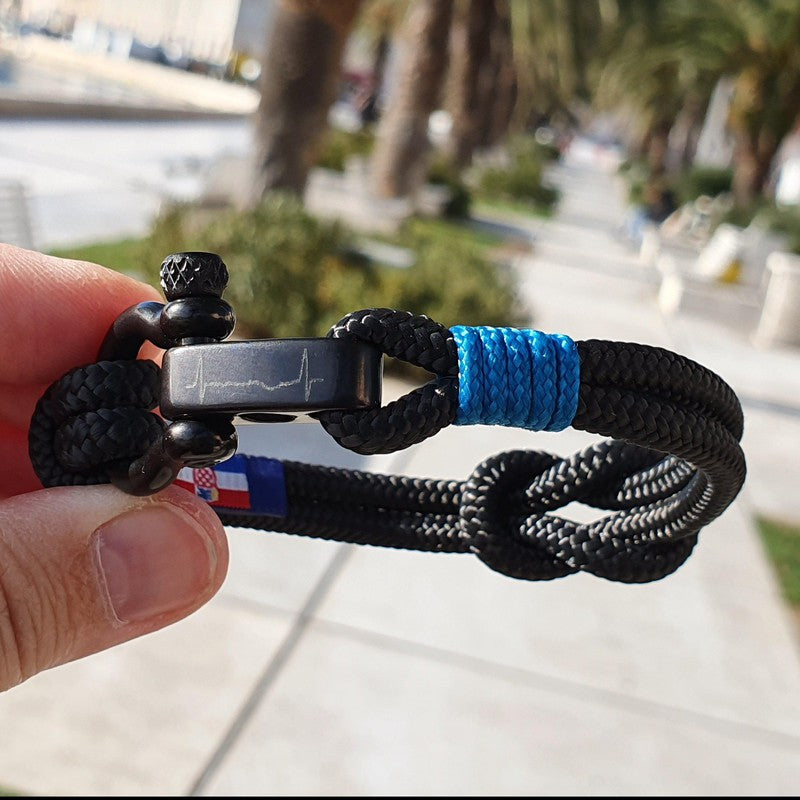 CAPTAIN 4mm Nautical Clasp Bracelet - Blue