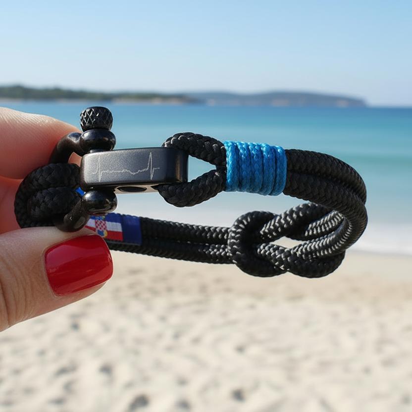 CAPTAIN 4mm Nautical Clasp Bracelet - Blue