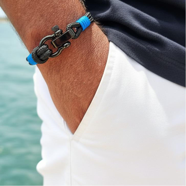 CAPTAIN 4mm Nautical Clasp Bracelet - Blue