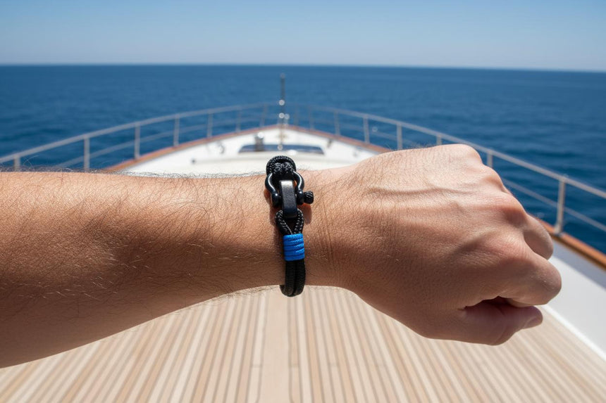 CAPTAIN 4mm Nautical Clasp Bracelet - Blue