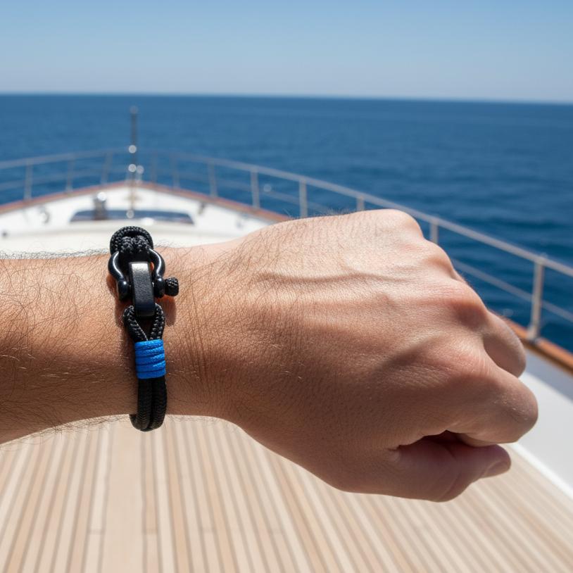 CAPTAIN 4mm Nautical Clasp Bracelet - Blue