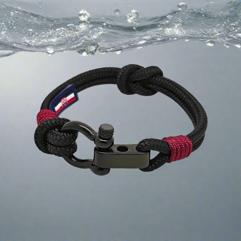 CAPTAIN 4mm Nautical Clasp Bracelet - Burgundy