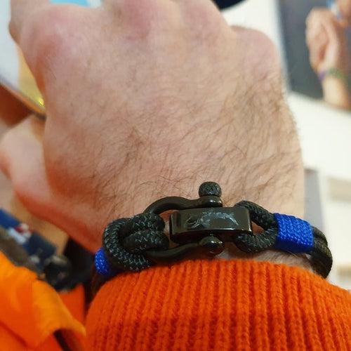 CAPTAIN 4mm Nautical Clasp Bracelet - Electric Blue