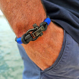 CAPTAIN 4mm Nautical Clasp Bracelet - Electric Blue