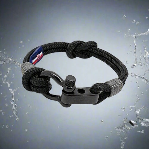 CAPTAIN 4mm Nautical Clasp Bracelet - Grey