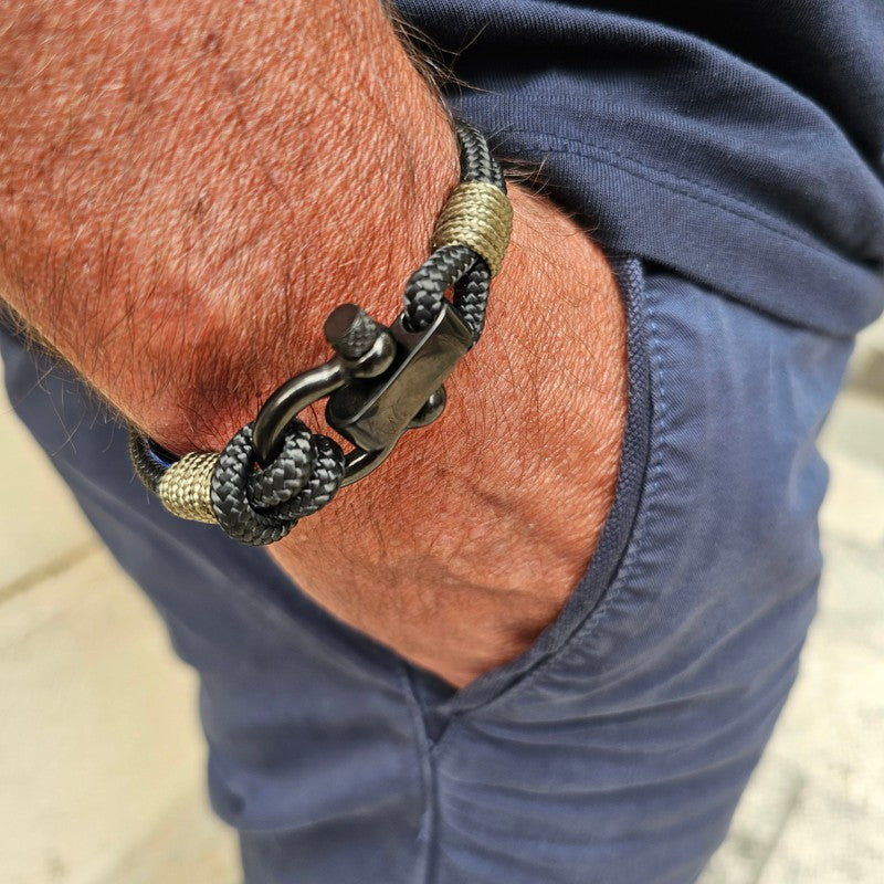 CAPTAIN 4mm Nautical Clasp Bracelet - Khaki