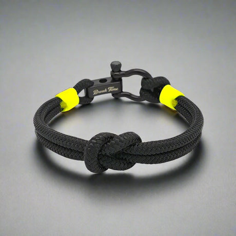 CAPTAIN 4mm Nautical Clasp Bracelet - Neon Yellow
