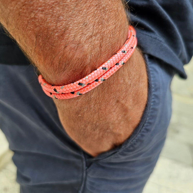 CAPTAIN 4mm Nautical Clasp Bracelet - Pink Mix