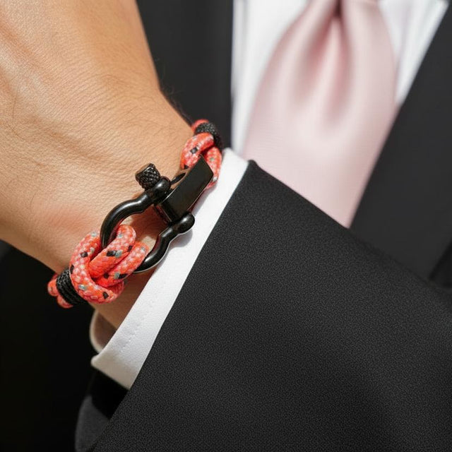 CAPTAIN 4mm Nautical Clasp Bracelet - Pink Mix