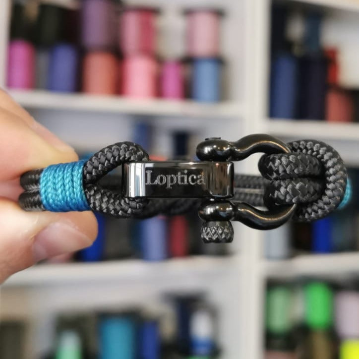 CAPTAIN 4mm Nautical Clasp Bracelet - Teal