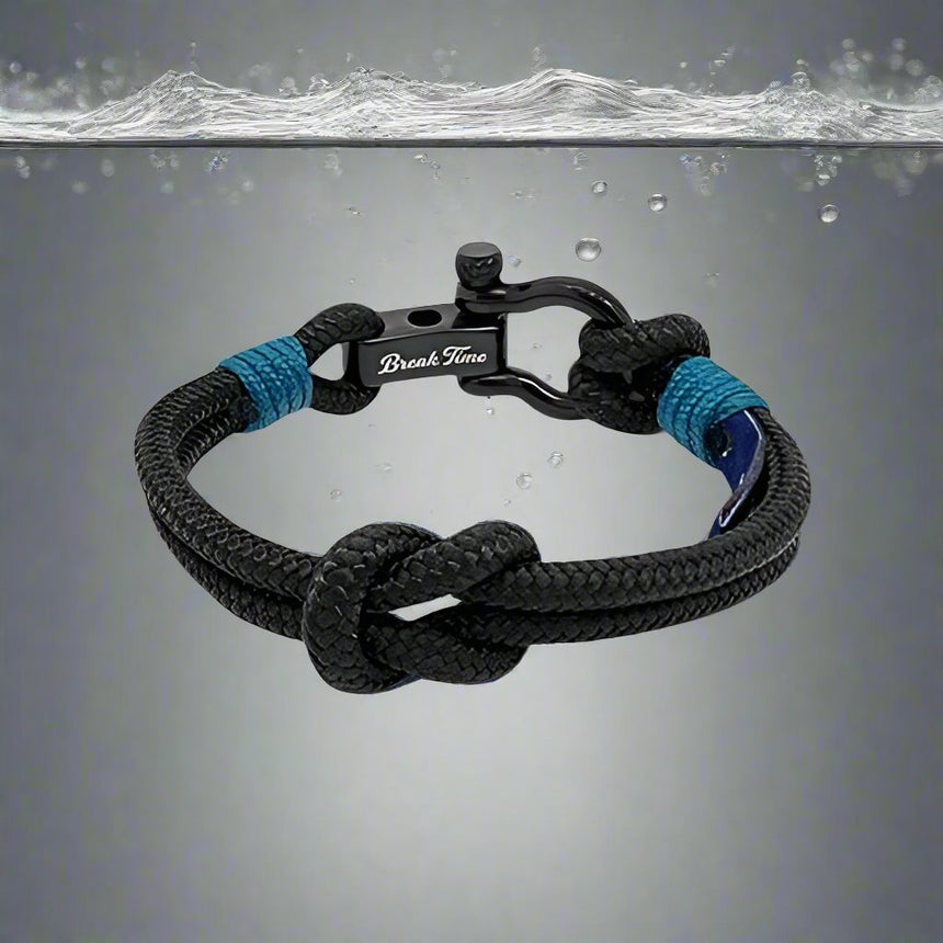 CAPTAIN 4mm Nautical Clasp Bracelet - Teal