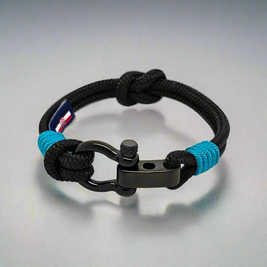 CAPTAIN 4mm Nautical Clasp Bracelet - Turquoise