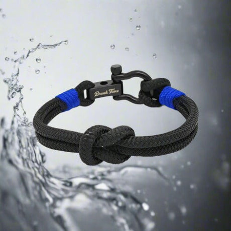 CAPTAIN Black Shackle Bracelet - Electric Blue