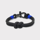 CAPTAIN Black Shackle Bracelet - Electric Blue
