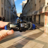 CAPTAIN Black Shackle Bracelet - Electric Blue