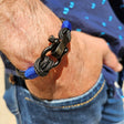 CAPTAIN Black Shackle Bracelet - Electric Blue