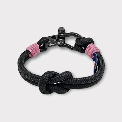 CAPTAIN Black Shackle Bracelet - Lavender Pink